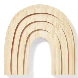 6" x 6" Mondo Llama Craft Wood Standing Rainbow